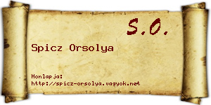 Spicz Orsolya névjegykártya